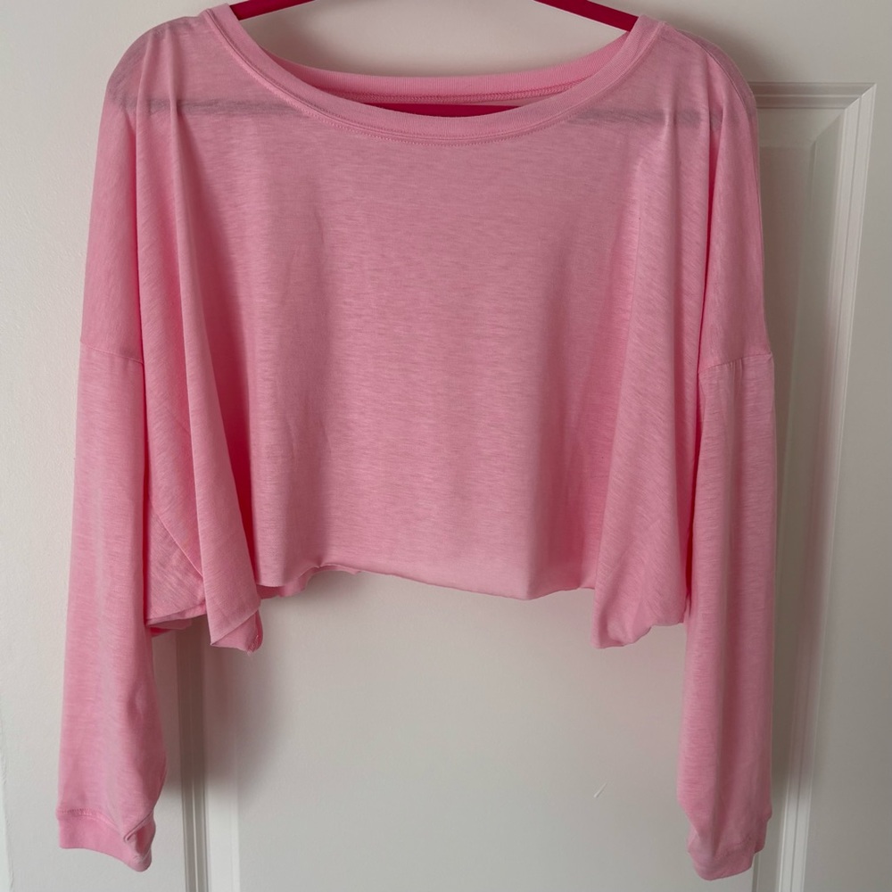 Urban Outfitters Out from Under Bright Pink Addison Cozy Cropped Tee
